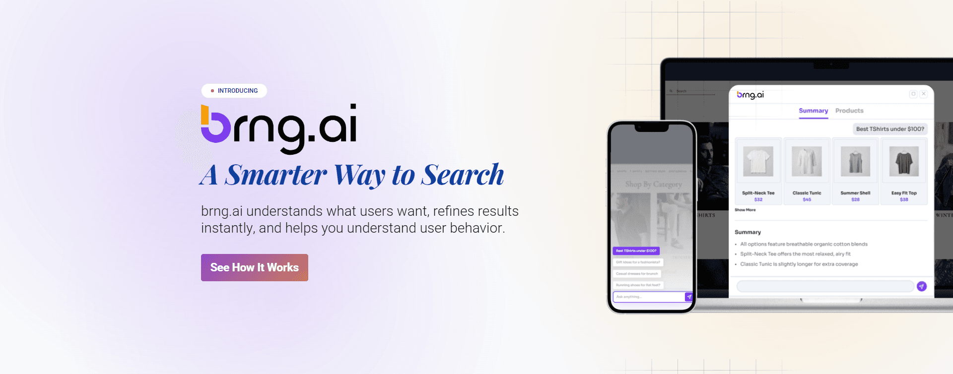 brng.ai — AI-powered on-site search for your website